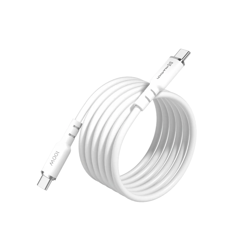Muvtech Rapid Power 100W USB-C to USB-C Cable – Fast Charging Cable (White)