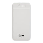 EVM Encharge 10000mAh Power Bank | Dual USB Output | Li-Polymer Battery | Dual Input Micro USB & Type-C | Portable Mobile Charger | Black/White (EVM-P0109-White)