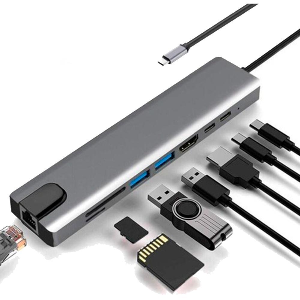 Hammok Type-C 8 in 1 Hub – SMASH | 4K HDMI Multiport USB-C Hub
