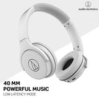 Audio-Technica ATH-S220BT Bluetooth Wireless Headphones (White)