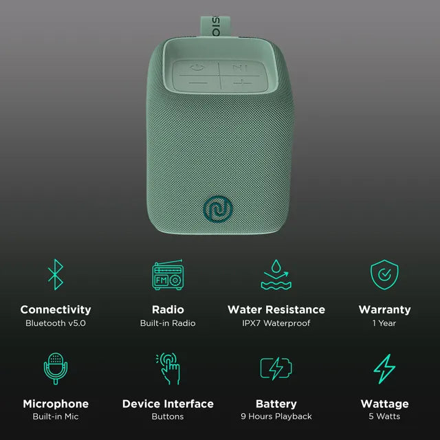 Noise Vibe 5 W Bluetooth Speaker (Olive Green, Stereo Channel)