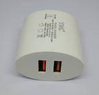 TNL 2 PORT CHARGER 25W 2.5 AMP USB CHARGER, WITHOUT CABLE
