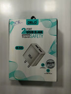 Delo 3.4A Dual USB Wall Charger with Micro USB Cable (D-55)