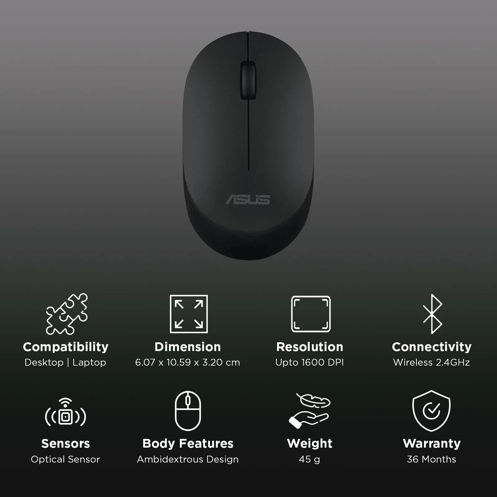 ASUS Wireless Silent Mouse MW103