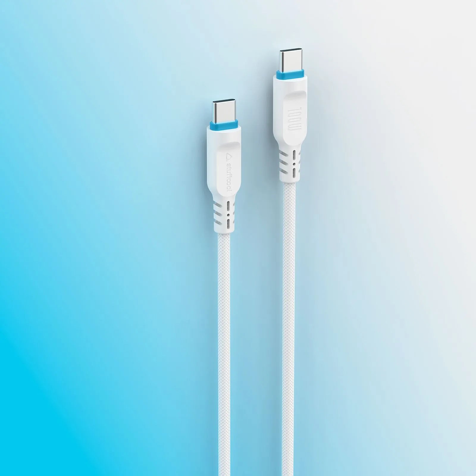 Stuffcool Tug Type USB to Type C (1.2M) Cable (Sync & Charge, White)