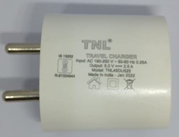 TNL 2 PORT CHARGER 25W 2.5 AMP USB CHARGER, WITHOUT CABLE