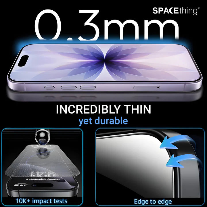 SpaceThing 360° Privacy Tempered Glass Screen Protector for iPhone 17 Black