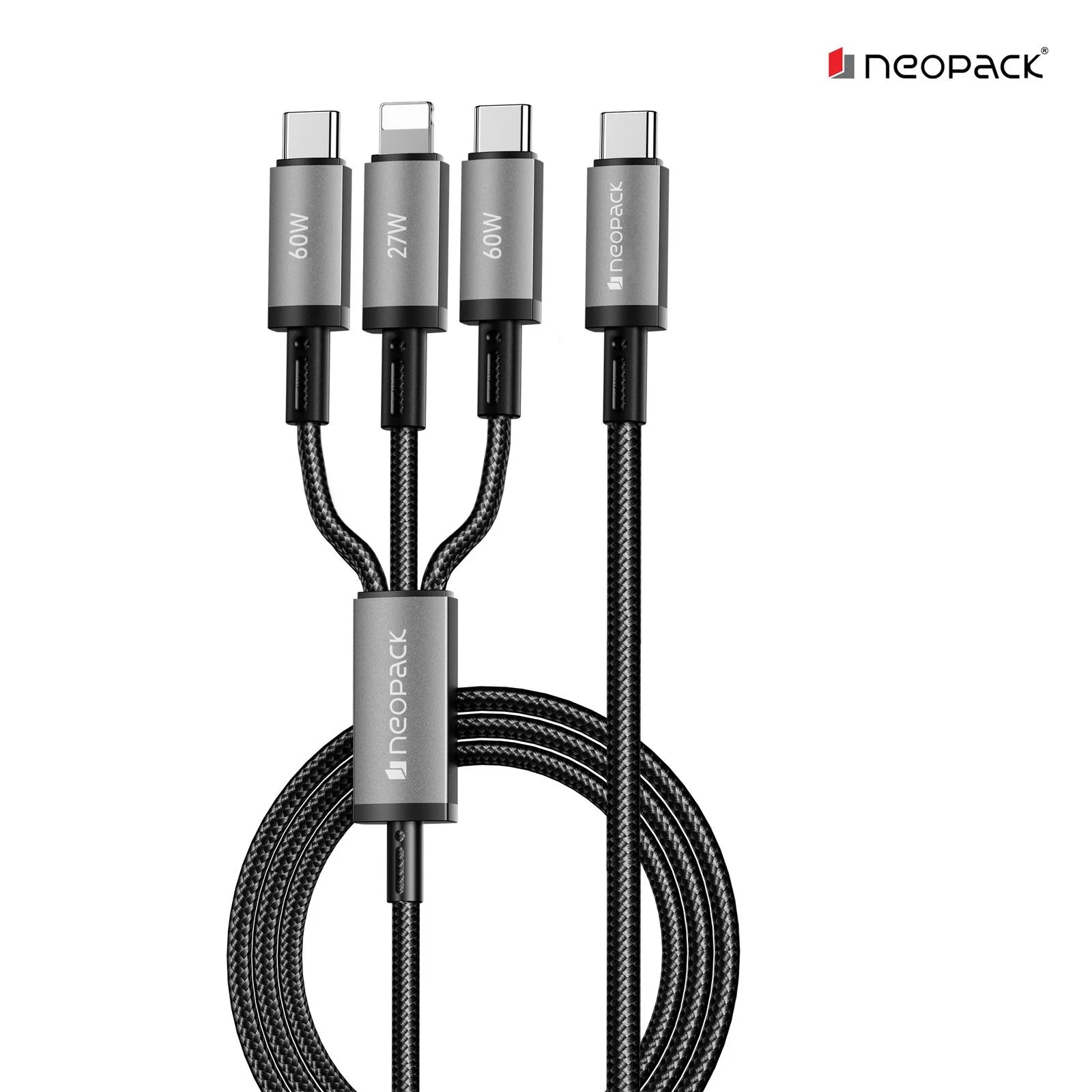 Neopack TitanLink 3-in-1 Cable – Fast Charging Nylon Braided Cable