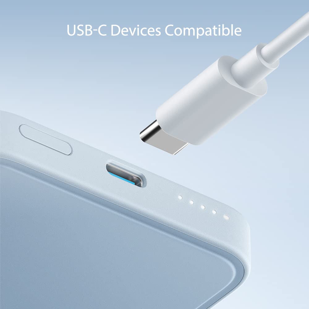 Anker 622 Magnetic Battery (MagGo) 5000mAh Lithium Ion Foldable Magnetic Wireless Portable Charger (Blue)