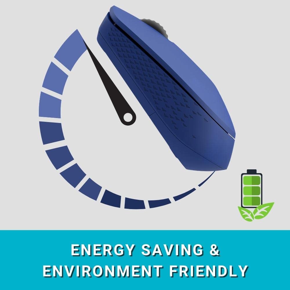 Rapoo M100 Ultra Silent Wireless Mouse With Bluetooth Multi-Device Connectivity Upto 3 Devices, Ergonomic Design, 1300 DPI & 10 Meter Range for PC/Laptop/Macbook/Tablet Phones, 3 Years Warranty - Blue