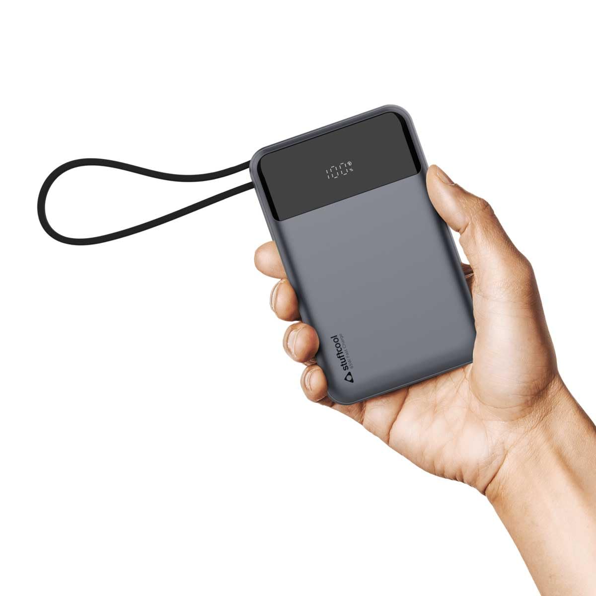 Stuffcool GIGA Smallest 65W 20000mAh Laptop Powerbank with Built in 100W 5A Type C Cable