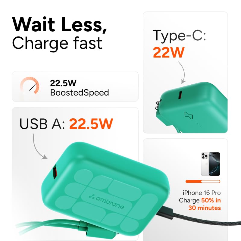 Ambrane Mini Size 10000mAh Power Bank (PowerMini 10)