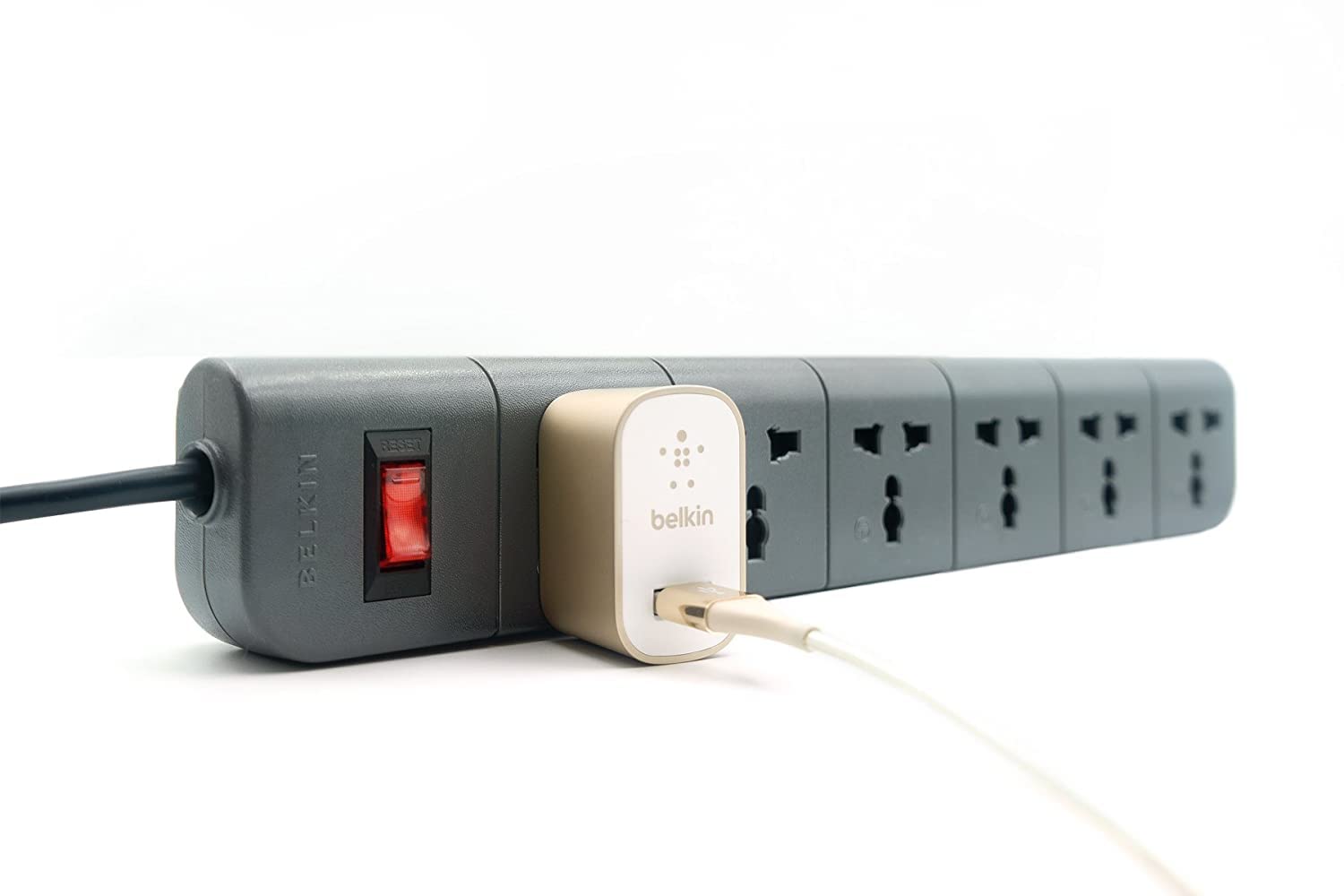 Belkin 6-Socket Extension Board with Surge Protector Universal Socket (2-Meter)