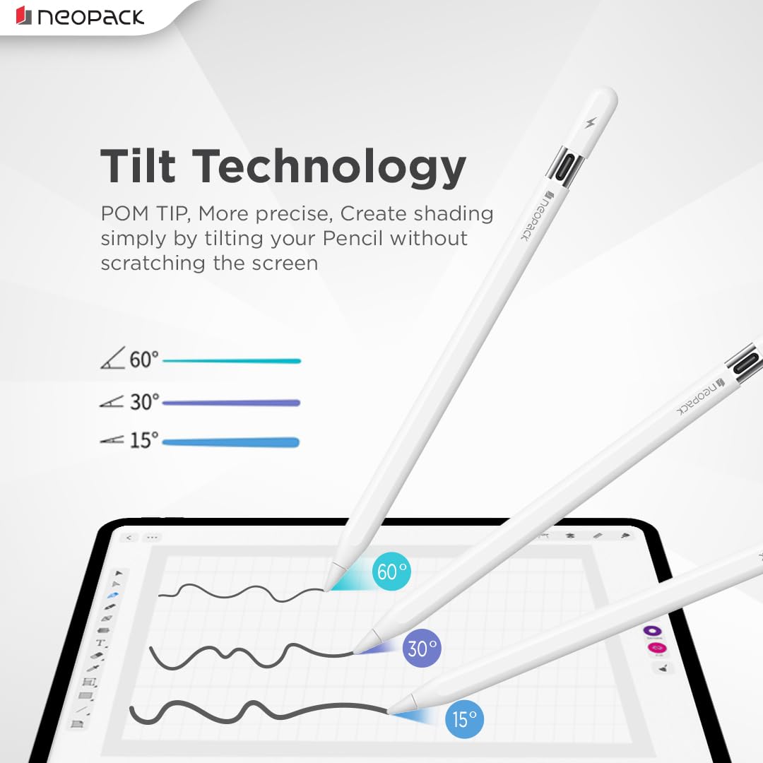 Neopack Tilt Technology Magnetic Sketch Pencil with USB-C Charging Port