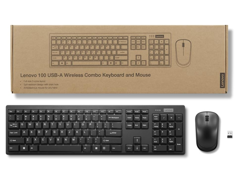 Lenovo 100 Wireless Keyboard and Mouse Set