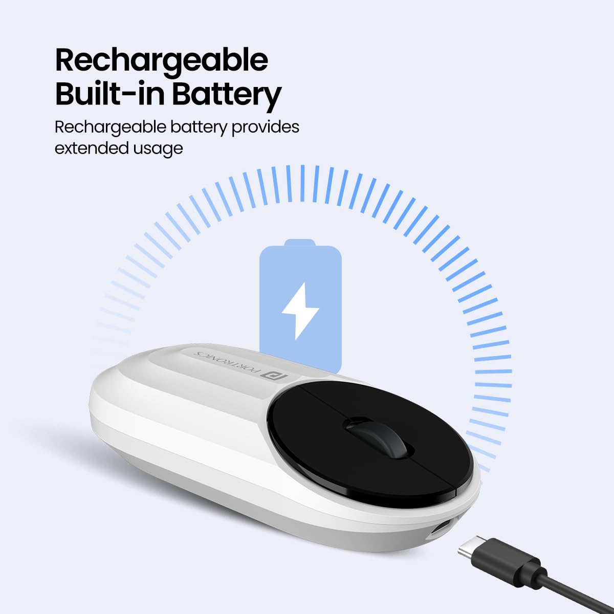 Portronics Toad 6 Bluetooth Wireless Mouse with 2.4 GHz USB Receiver