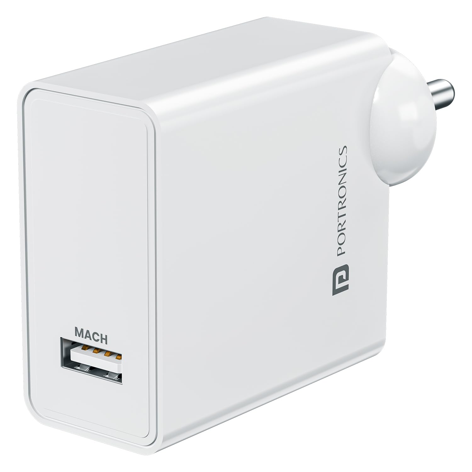 Portronics 25W Adapto 25A USB-A Fast Charging Adaptor, (White)