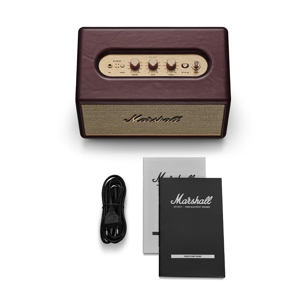 Marshall Acton III 60 W Bluetooth Powered Home Speaker, Burgundy