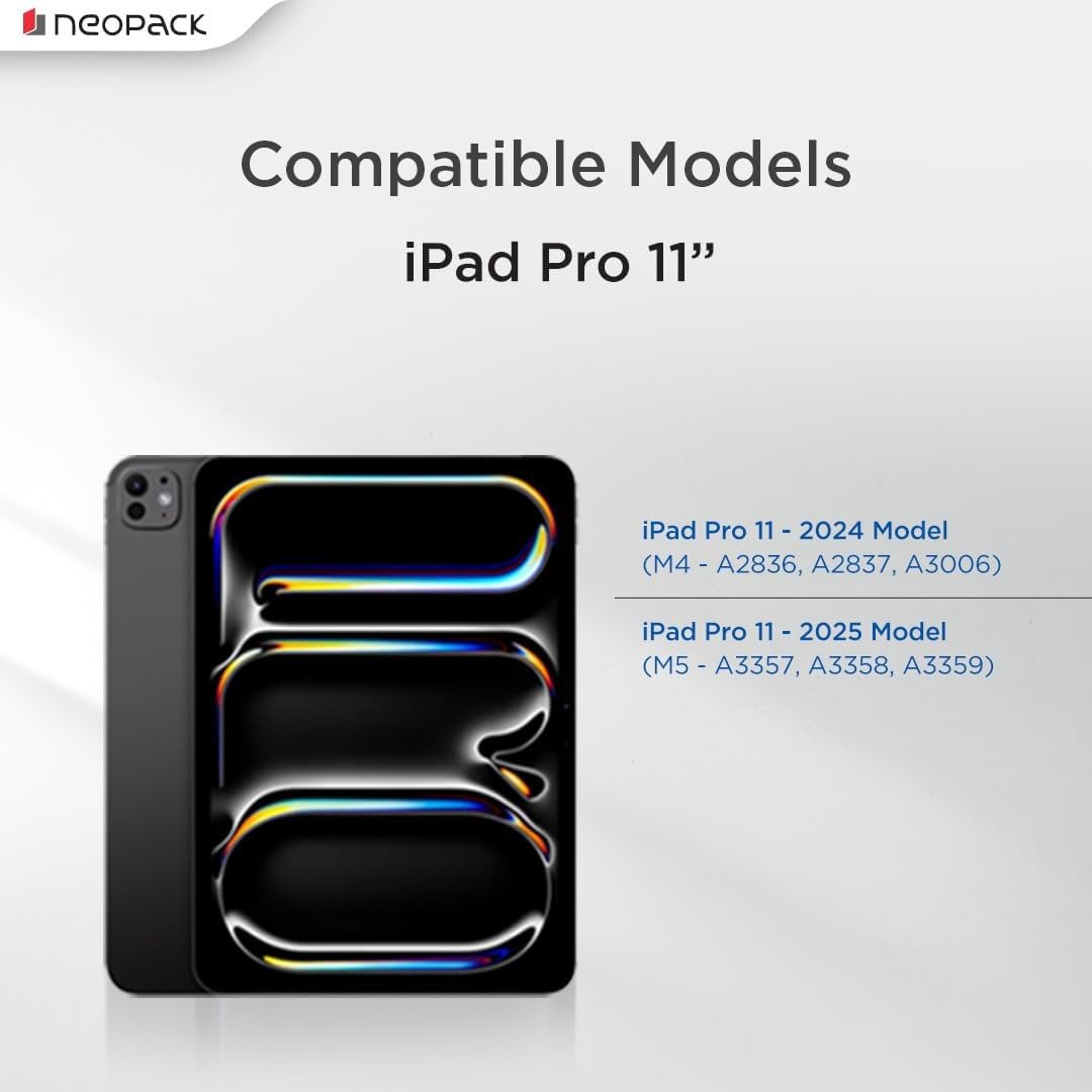 Neopack Vista Case/Flip Cover with Pencil Holder for Apple iPad Pro 11" - M4 & M5 Models (Black)