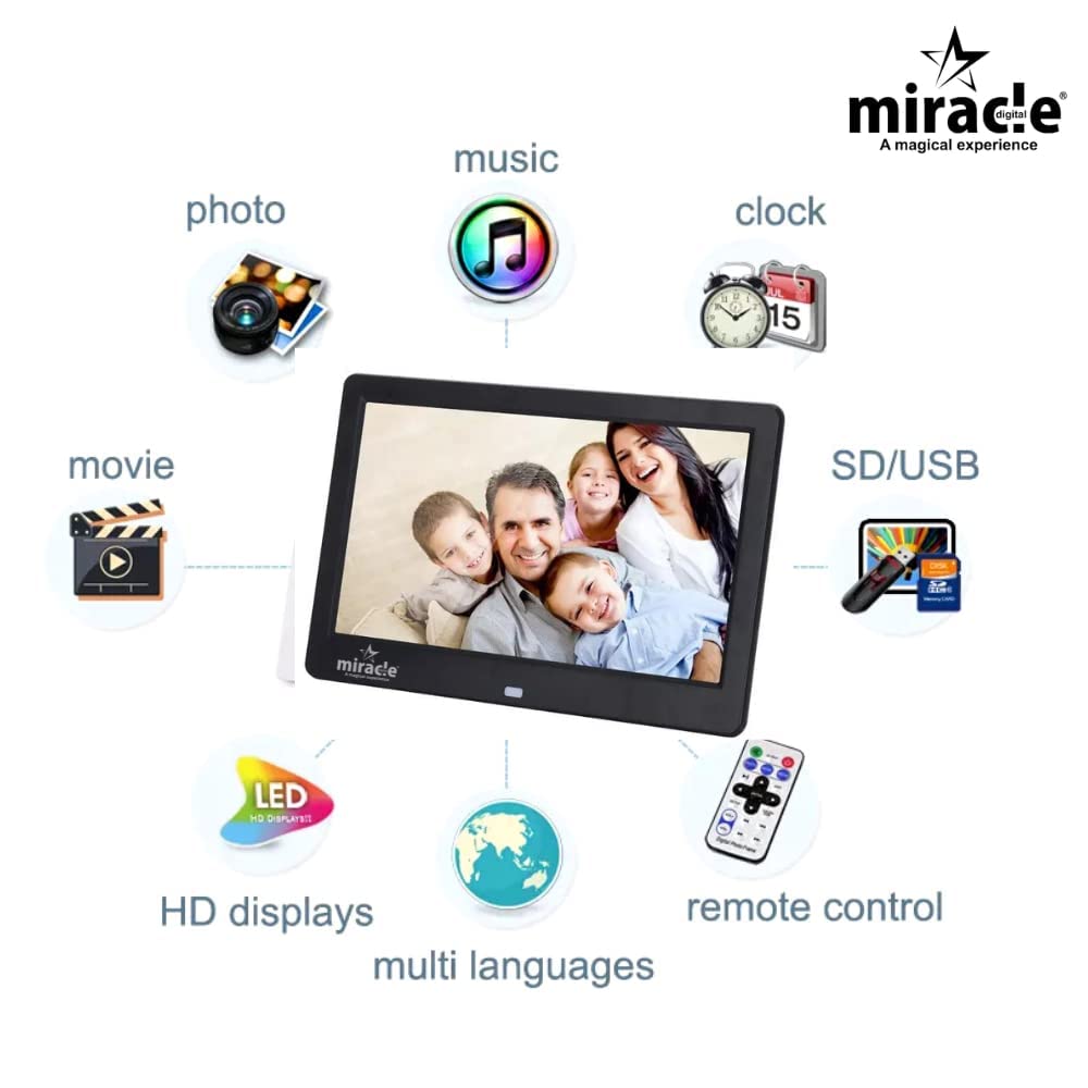Miracle Digital 10'' IPS Digital Photo Frame ,Support SD Built in 8 GB Memory & 2GB RAM