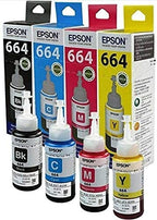 Epson T664 (Cyan, Magenta, Yellow, Black) Multicolor Ink Bottles Pack of 4