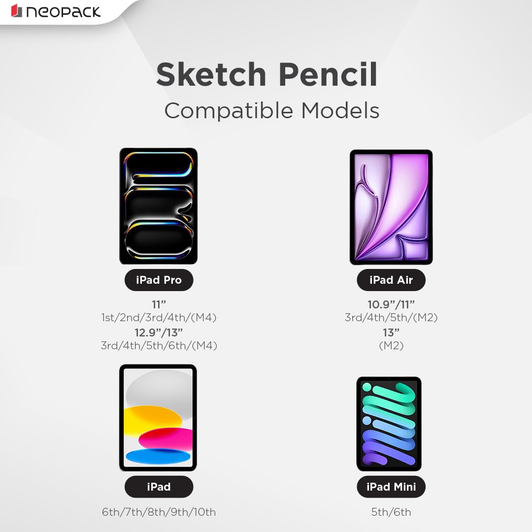 Neopack Tilt Technology Magnetic Sketch Pencil with USB-C Charging Port
