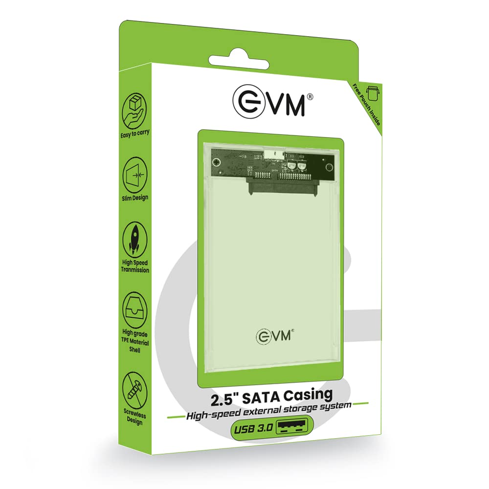 EVM 2.5" SATA SSD Casing USB 3.0 - Transparent Case Cover