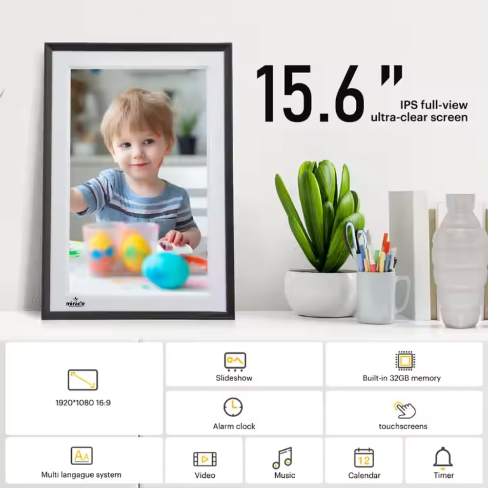 Frameo 15.6 Inch Large Digital Photo Frame
