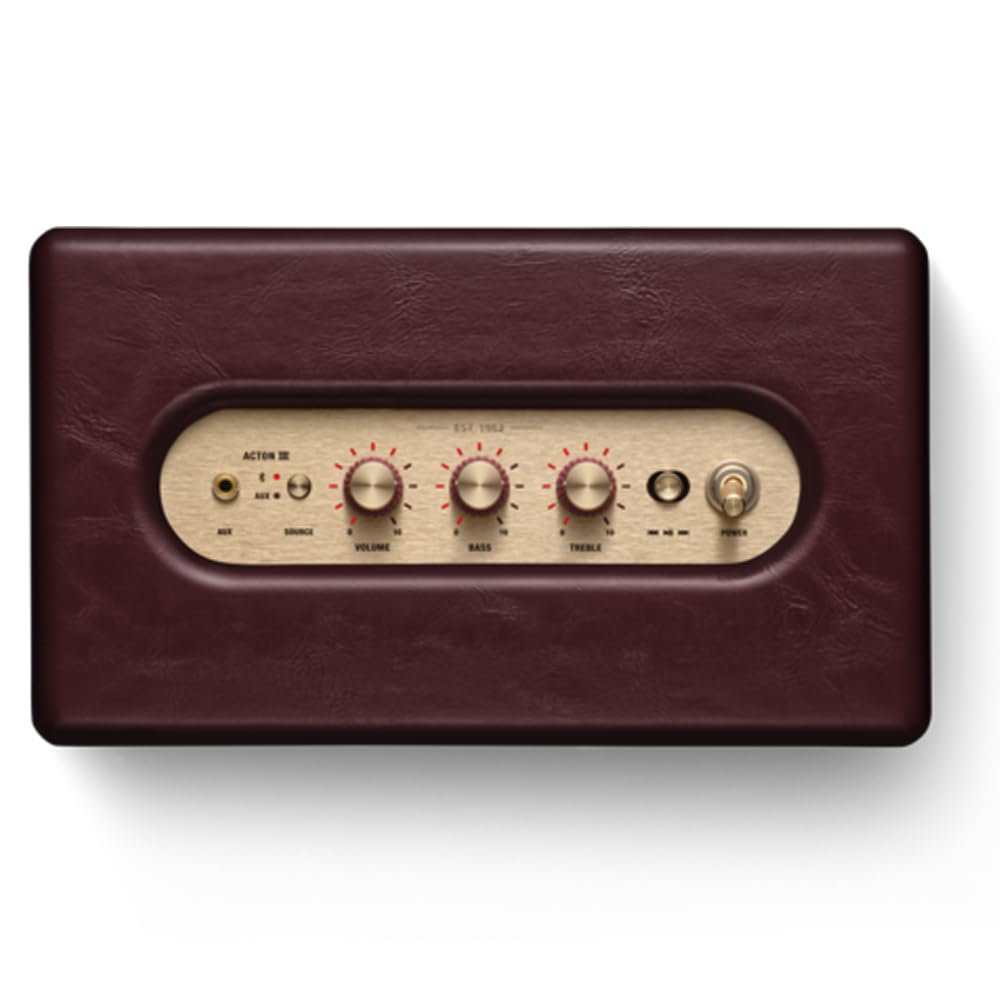 Marshall Acton III 60 W Bluetooth Powered Home Speaker, Burgundy