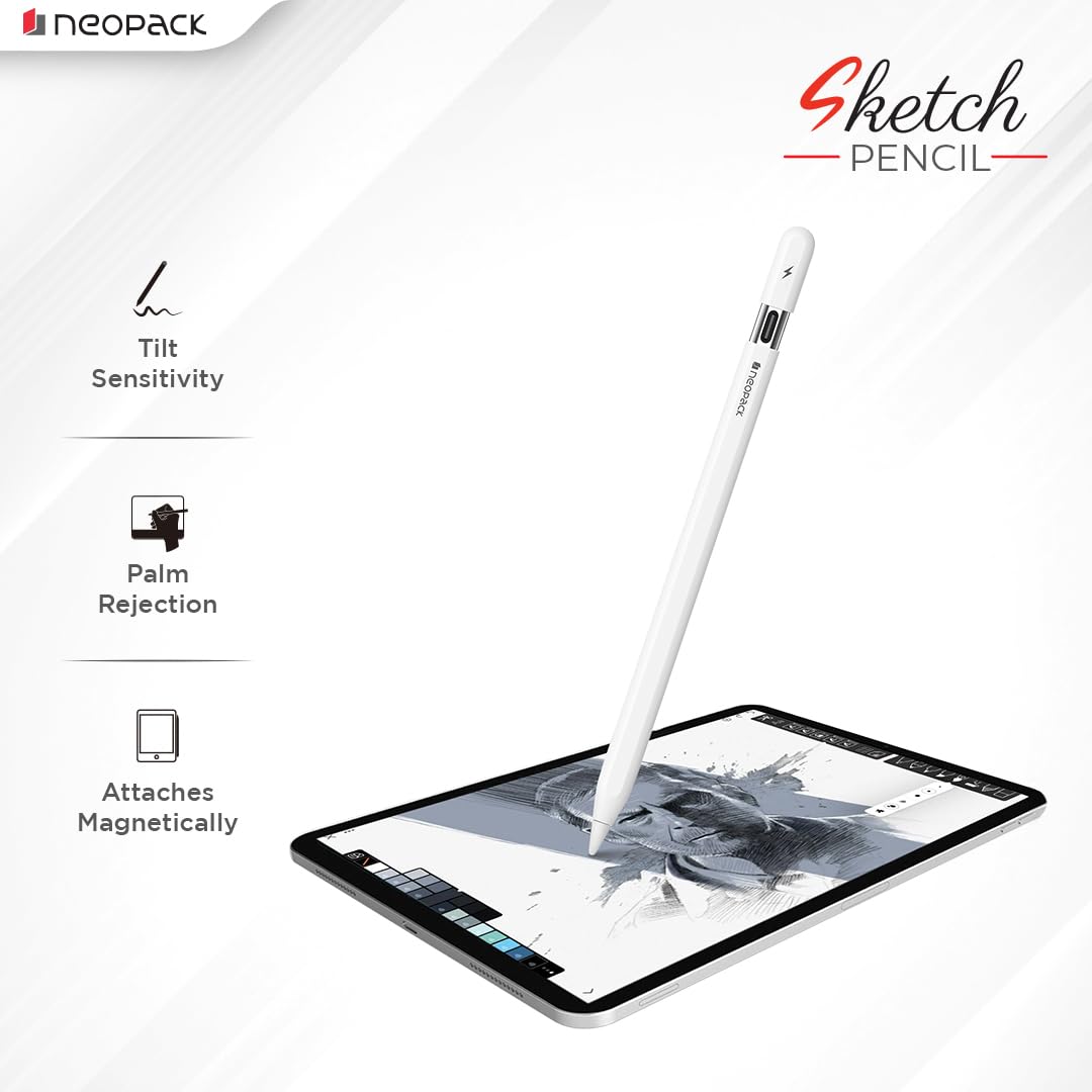 Neopack Tilt Technology Magnetic Sketch Pencil with USB-C Charging Port