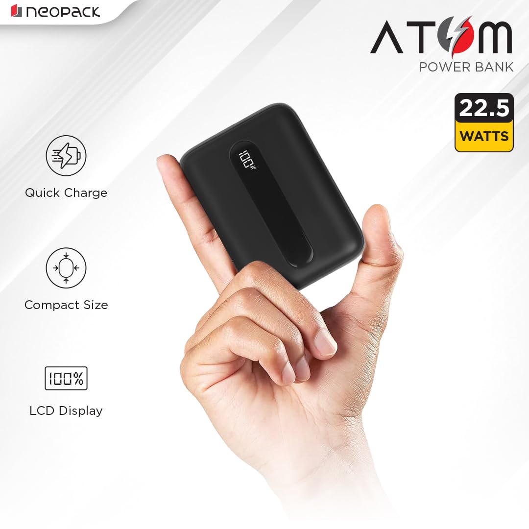 Neopack Atom 10000 mAH Power Bank (Black)