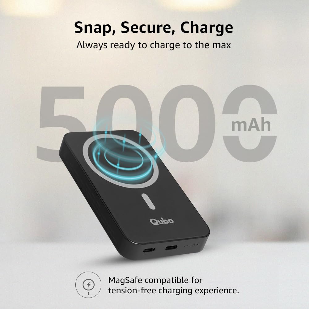 Qubo MagZap X5 Power Bank from Hero Group Magnetic Magsafe Wireless Power Bank
