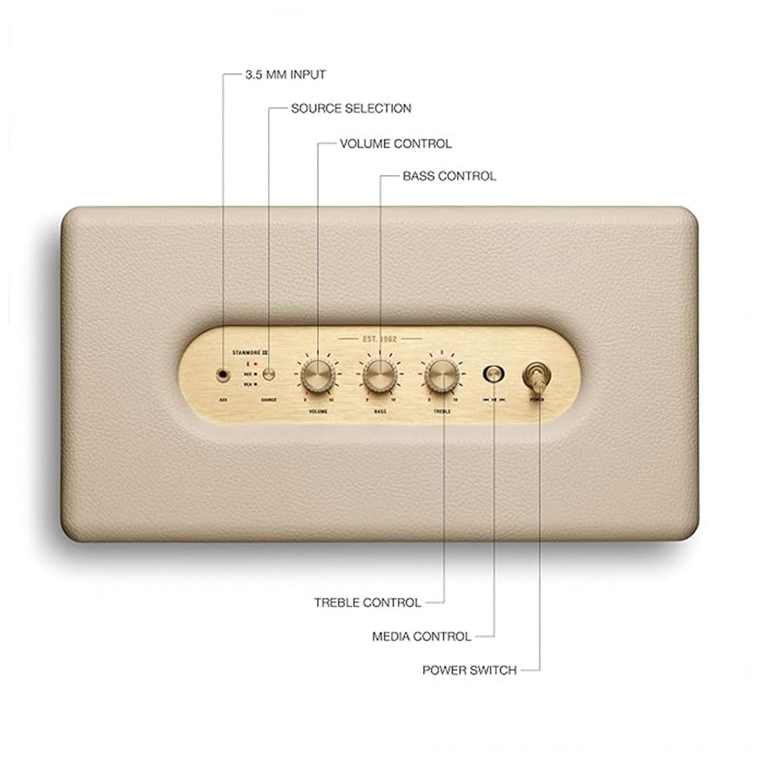 Marshall Stanmore III Wired Connectivity Home Speaker with Bluetooth  -Cream