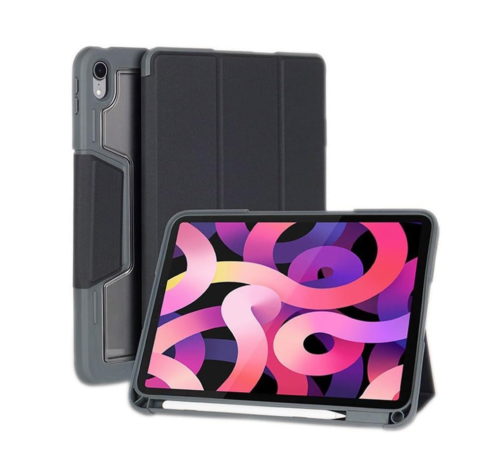 Neopack Drop Tested Defender Case with Pencil Holder for iPad Air 10.9", Fits: 4th & 5th Gen/iPad Air 11", Fits: M2 & M3 Models (Black)