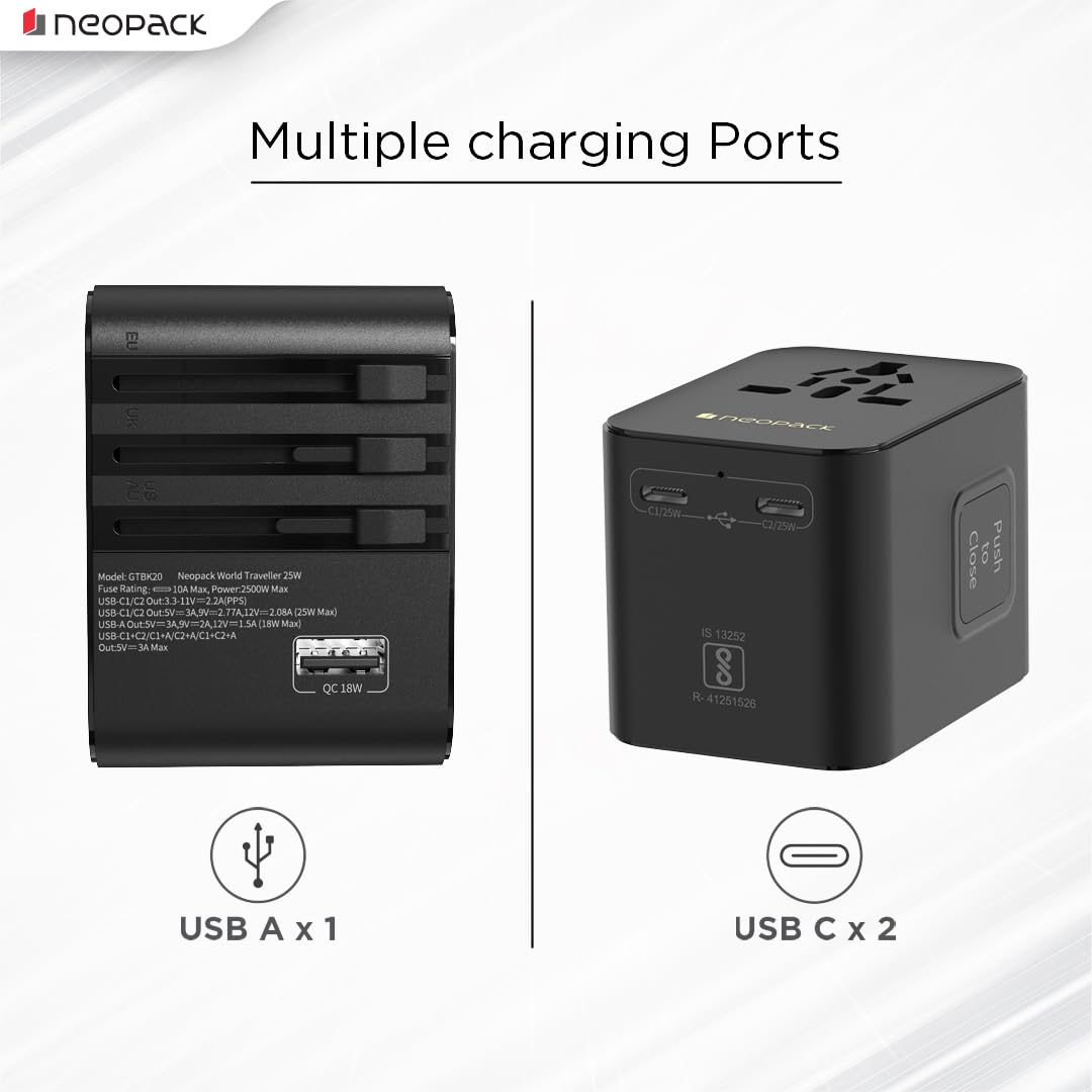 Neopack World Traveller Plus Adapter 25W