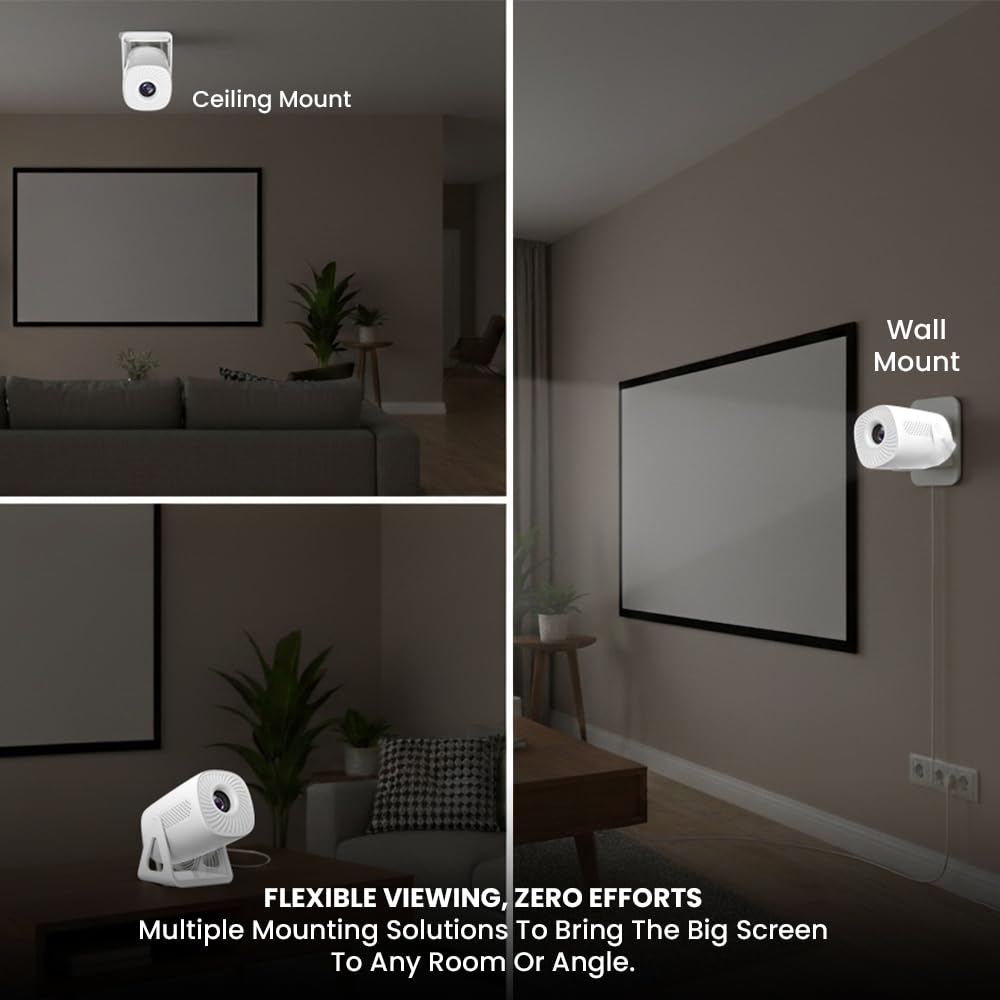 Toreto Prismo Full HD 1080P Smart Projector with WiFi Miracast (Android 12)