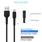 Portronics POR-168 Konnect Star Charge & Sync Function 1.2M Cable(Black)