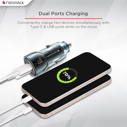Neopack Turbo Vision 60W Car Charger (Blue)
