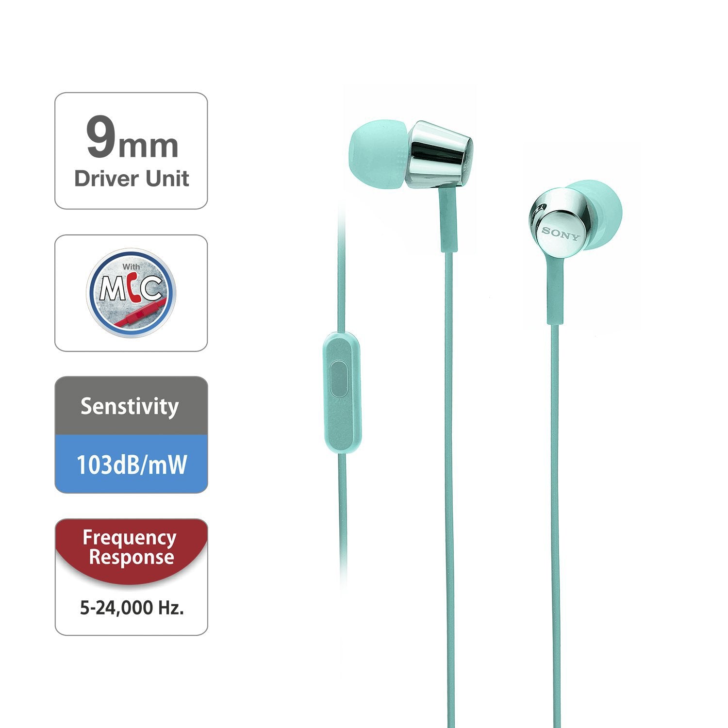 Sony MDR-EX155AP Wired in Ear Headphones with Tangle Free Cable
