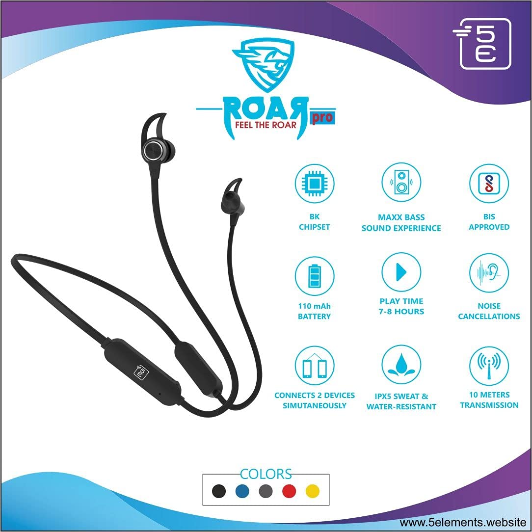 5E Roar PRO Wireless Bluetooth Earphone with Noise