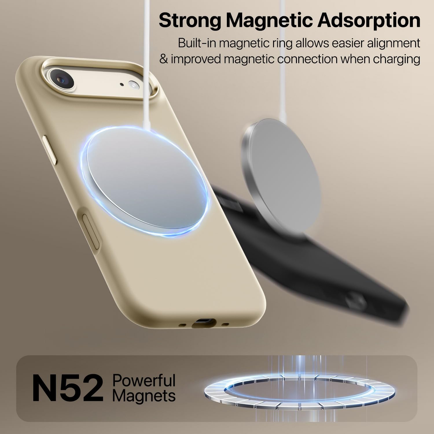 Vaku Luxos® Liquid Silicon Magpro TPU Back Cover Case for iPhone 17 Air - Gold
