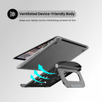 Portronics My Buddy Hexa 5 Laptop Stand with Foldable & Ventilated Design (Laptop Cooling Pad)