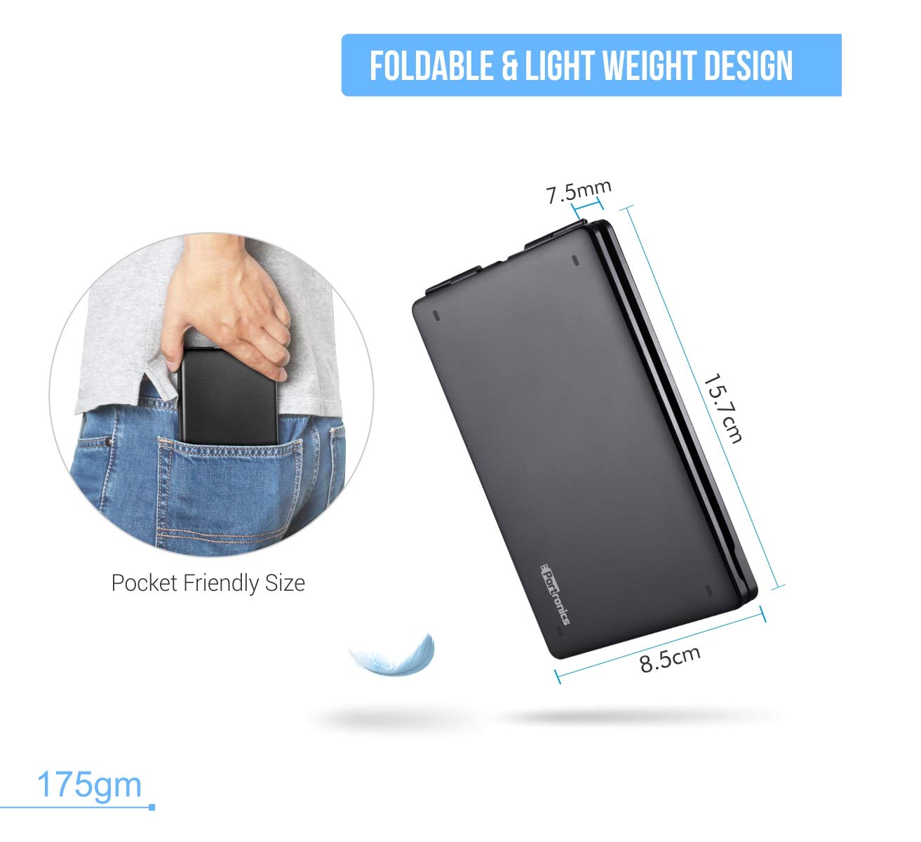 Portronics Chicklet Foldable QWERTY Keyboard