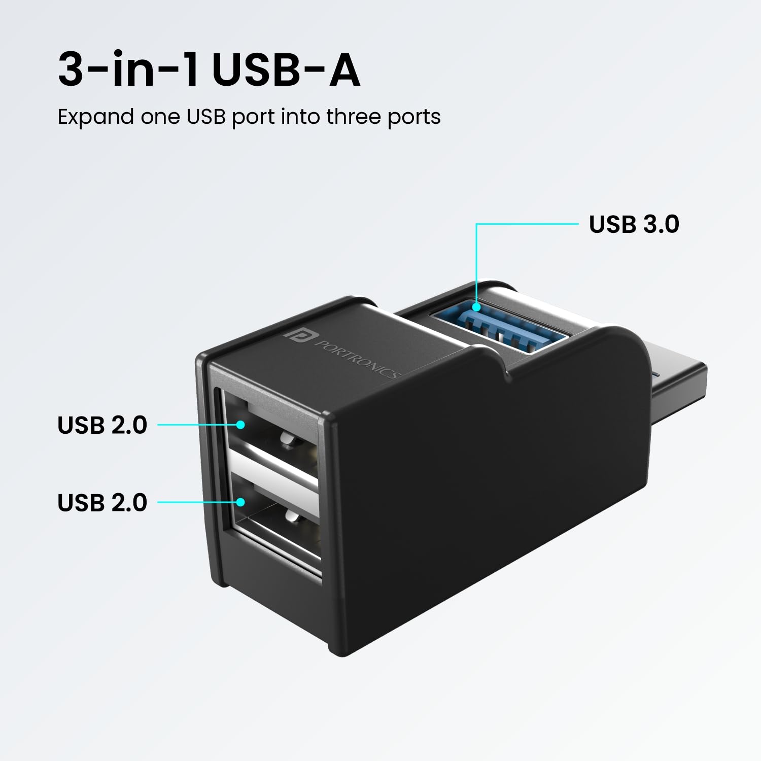 Portronics Mport 3A USB Hub Dock (3-in-1)