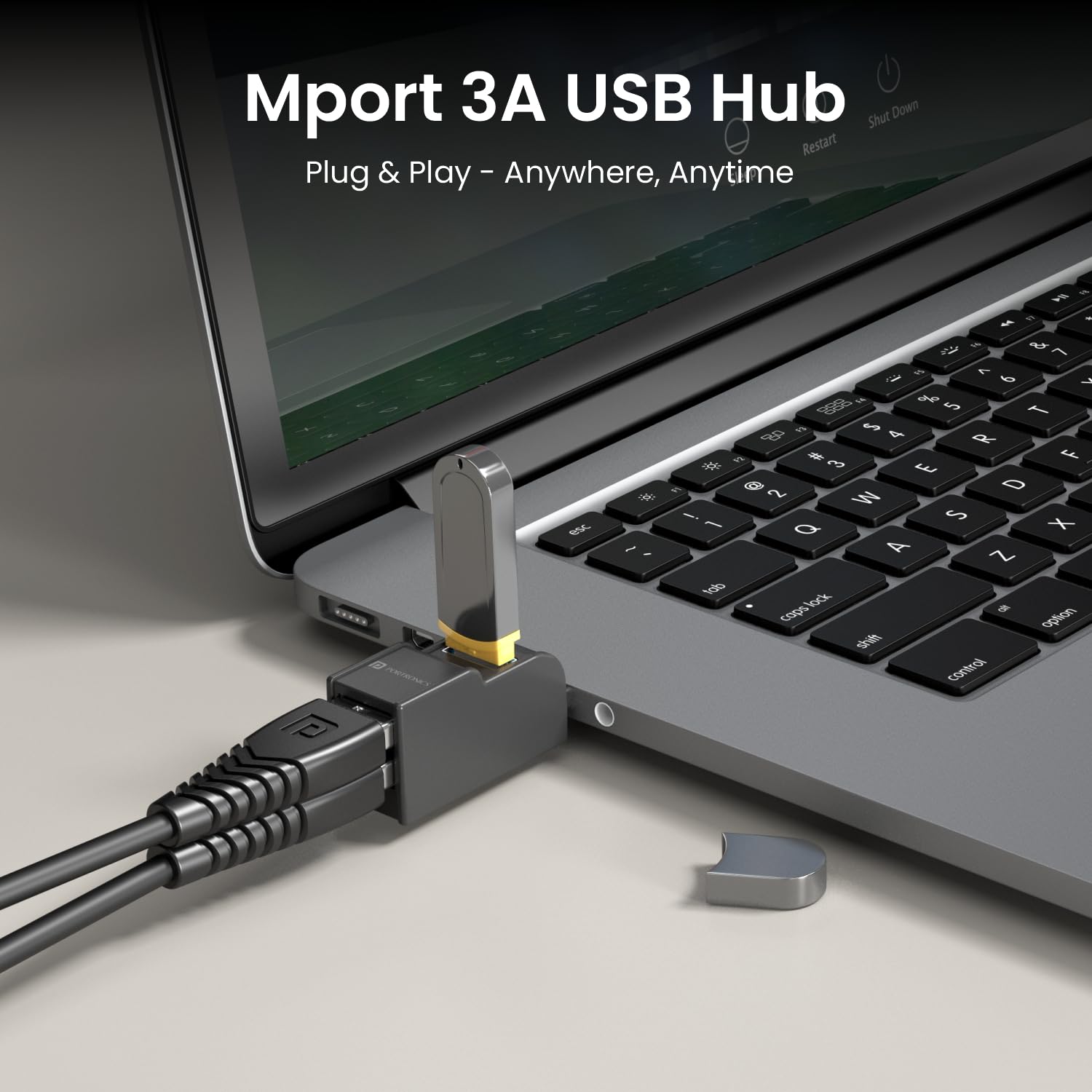 Portronics Mport 3A USB Hub Dock (3-in-1)