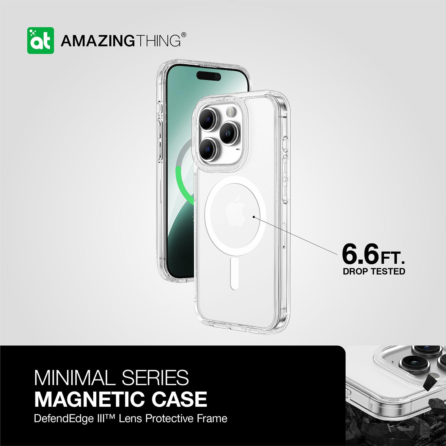 Amazing Thing Minimal MAG Drop Proof designed for iPhone 15 Pro MAX compatible with MagSafe case cover