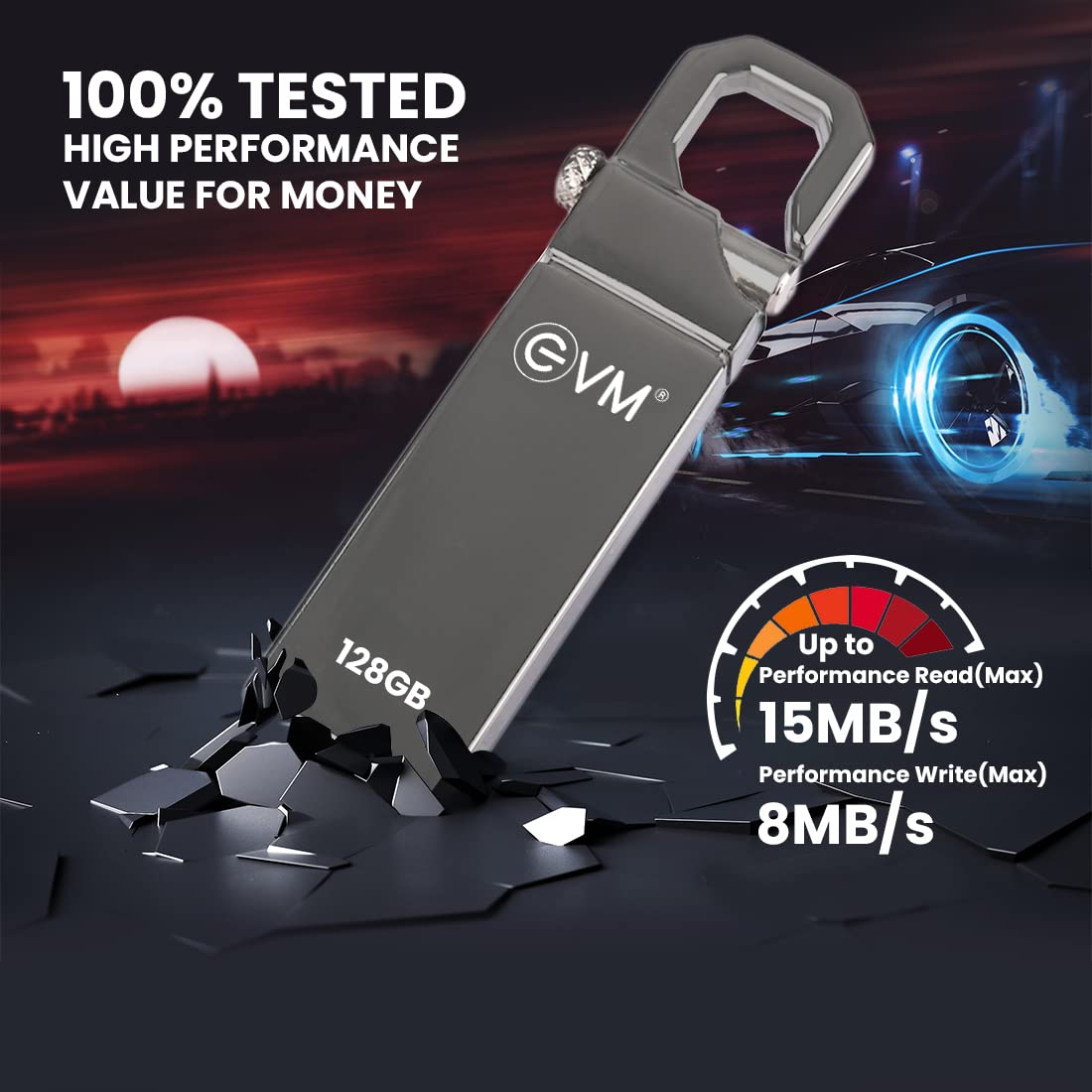 EVM EnStore 128GB Metal USB 2.0 Flash Drive