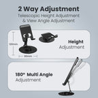 Portronics Mobot 4 Universal Mobile Holding Stand with 360°Rotatable & Height Adjustable