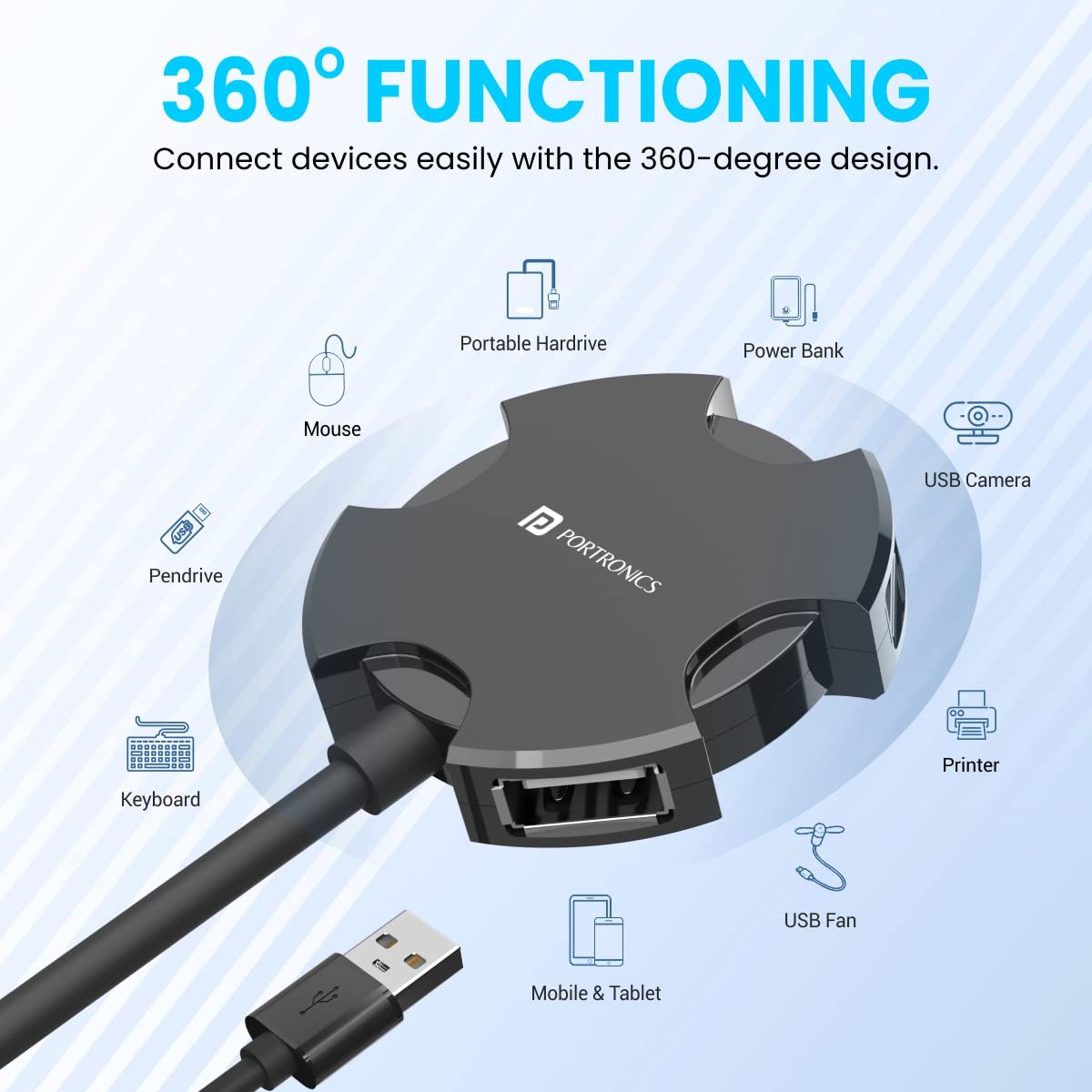 Portronics Mport 4C USB Hub (4-in-1)