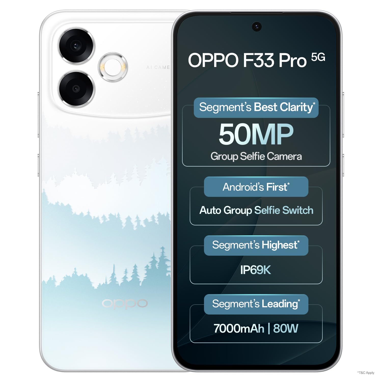Oppo F33 Pro 5G Smartphone (8GB RAM, 256GB Storage, Misty Forest)